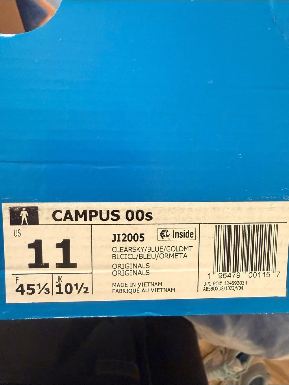 adidas campus 00 Light Blue Suede Low-Top Sneakers with White Stripes